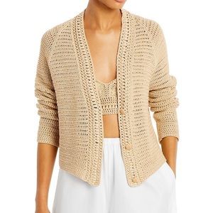 RARE- Vince Italian cotton crocheted cardigan
